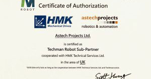 Astech Projects becomes a certified Techman Robot UK partner