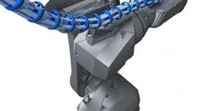 Hygienic cable retraction for food industry robots
