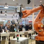 Industrial robots showcased at the Hannover Messe