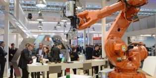 Industrial robots showcased at the Hannover Messe