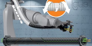 Robotic energy chain with integrated retraction system