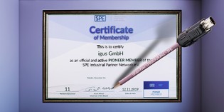 Igus awarded as SPE Network Pioneer member