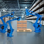 Compact, energy-saving palletising robots