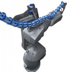 Hygienic cable retraction for food industry robots